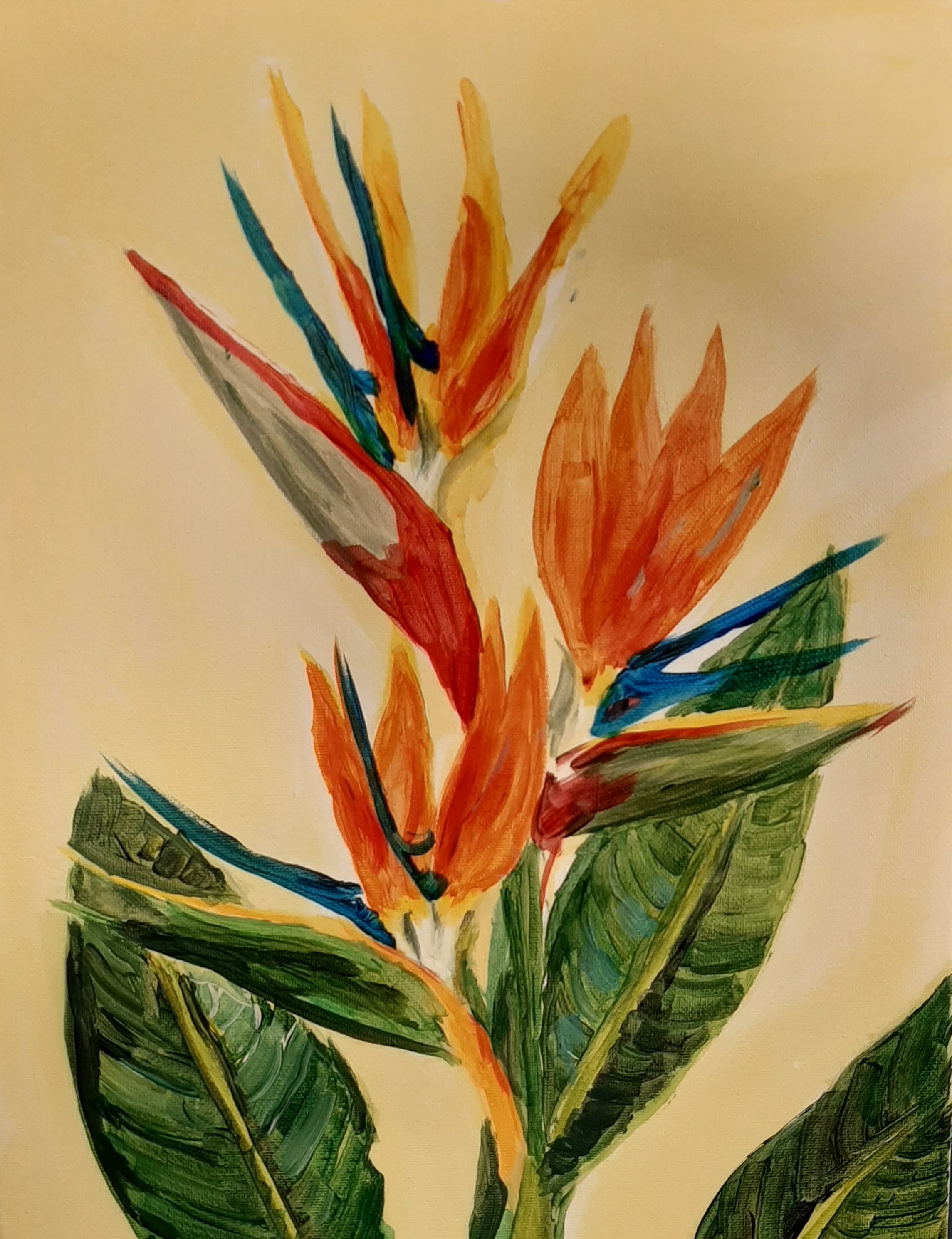 Bird from Paradise flower - painting