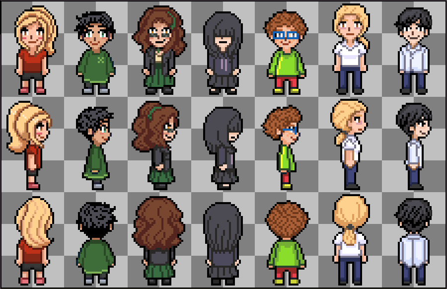 Pixel-art character sprites