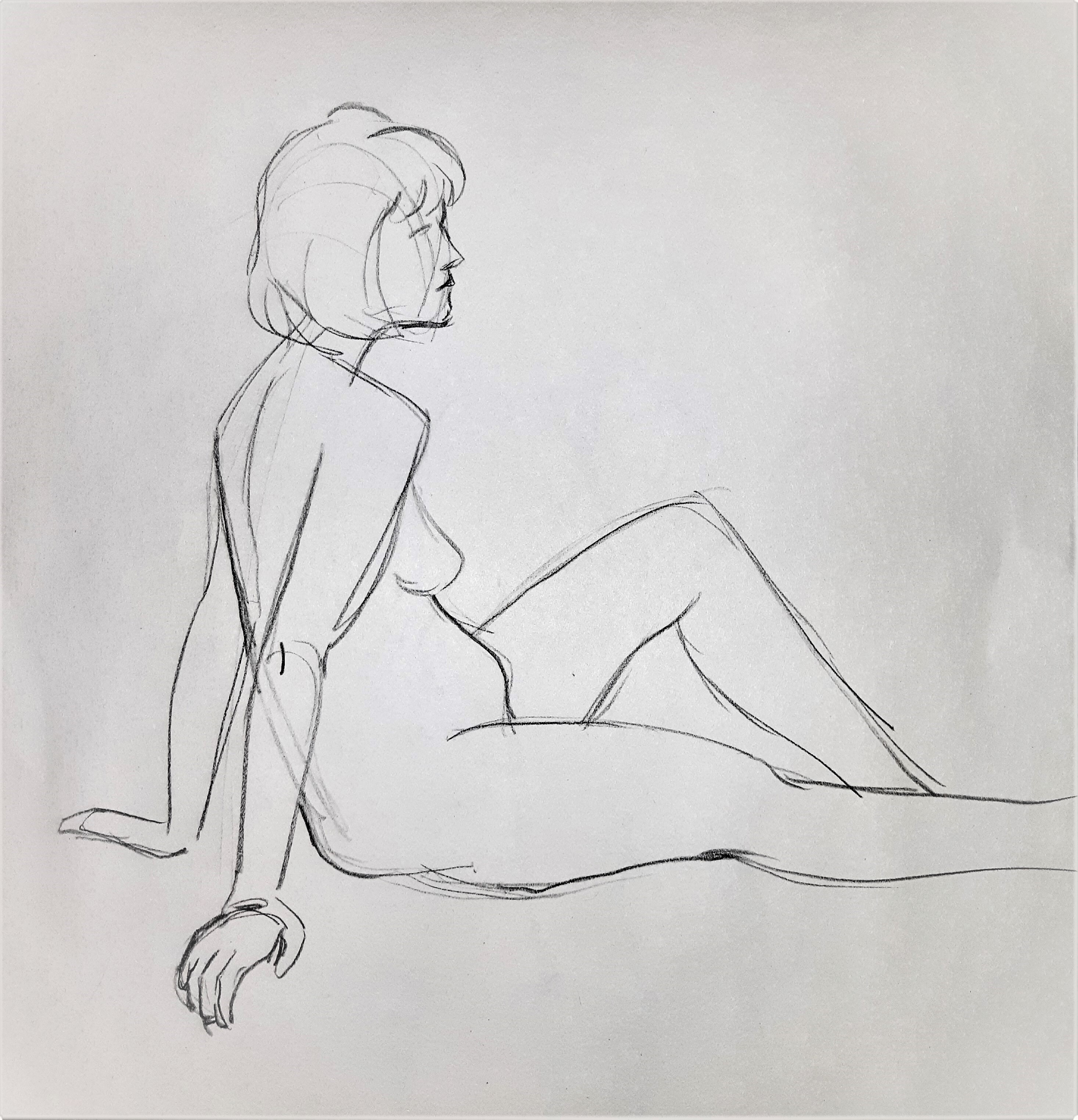 Life drawing sitting lady